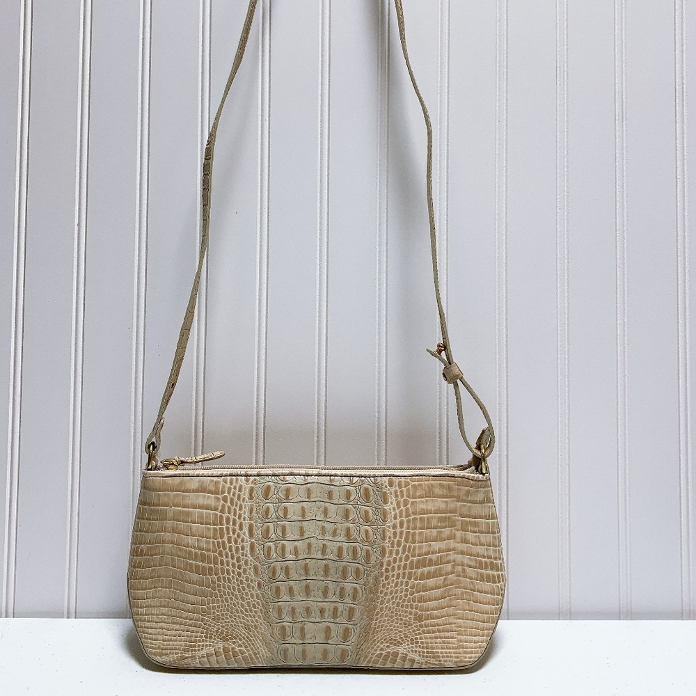 Brahmin Cream Leather Handbag Size Small